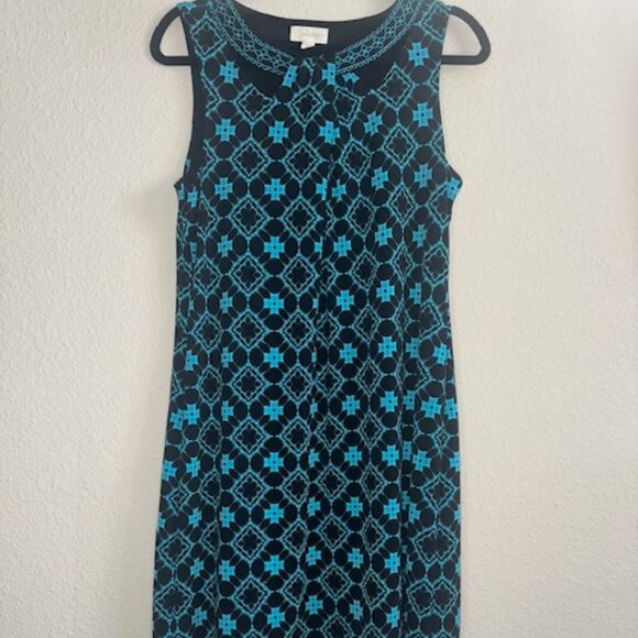 Magnolia‎ Grace Sleeveless Black and Teal Dress Size Large - Picture 1 of 5